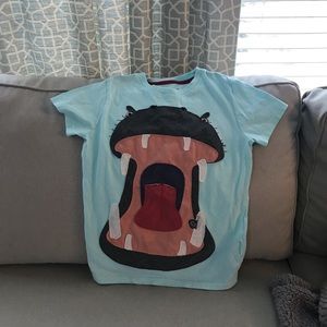 Boys Mini Boden short sleeve hippopotamus shirt